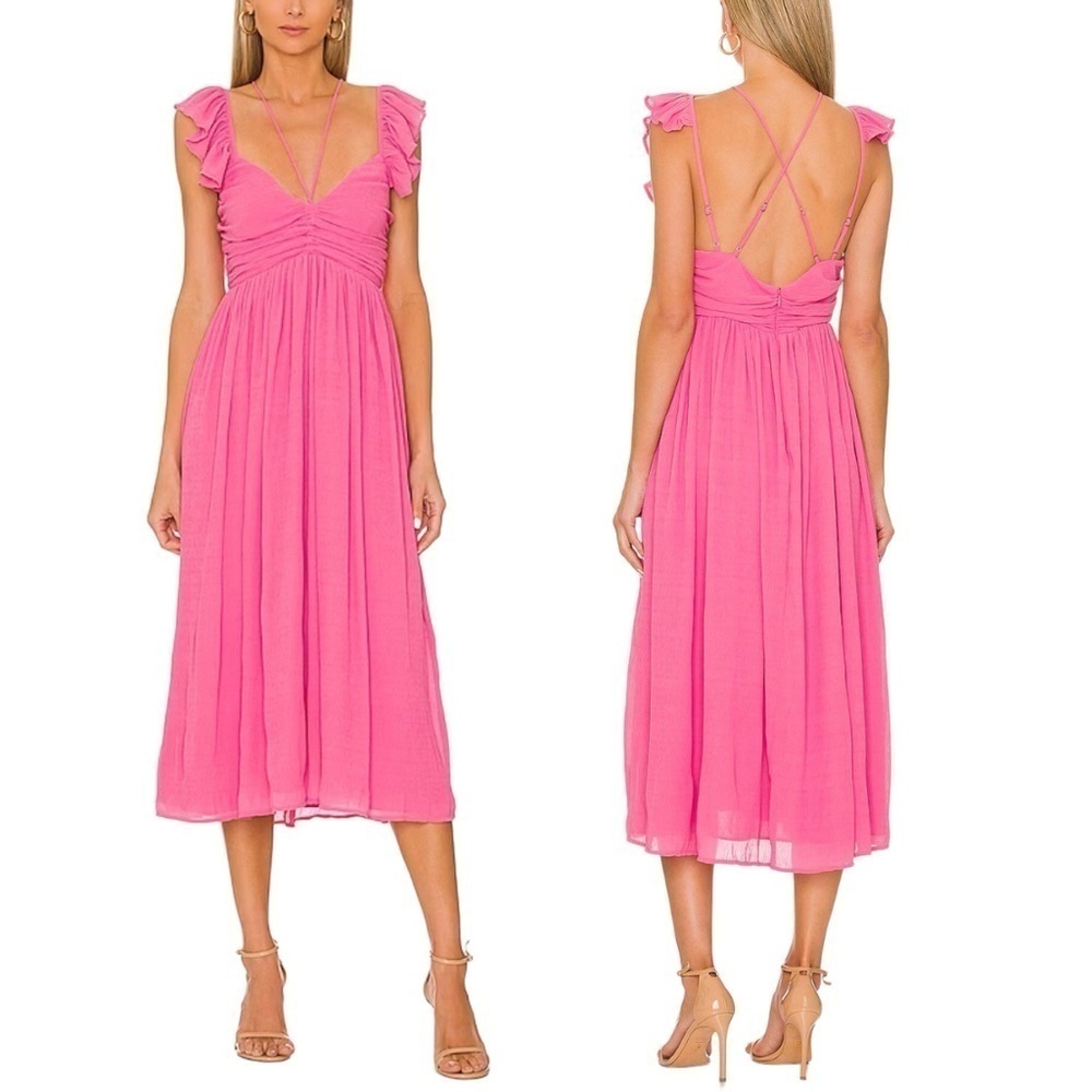 TULAROSA x‎ REVOLVE Katrina Midi Dress in Ibis Rose